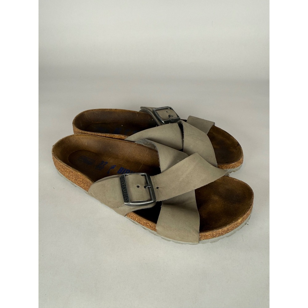 Birkenstock Franca Soft Footbed Oiled Leather Sandals Tobacco Brown Womens 37